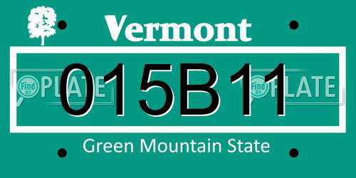 015B11 Vermont License Plate