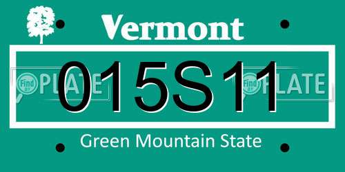 015S11 Vermont License Plate