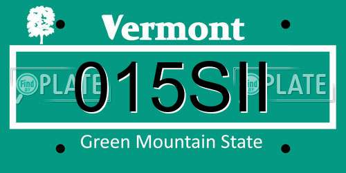 015SII Vermont License Plate