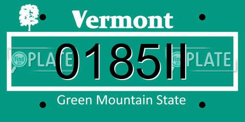 0185II Vermont License Plate