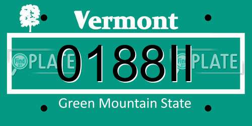 0188II Vermont License Plate