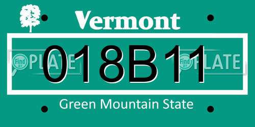 018B11 Vermont License Plate