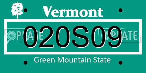 020S09 Vermont License Plate