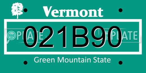 021B90 Vermont License Plate