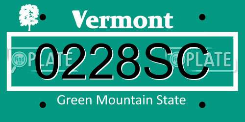 0228SC Vermont License Plate