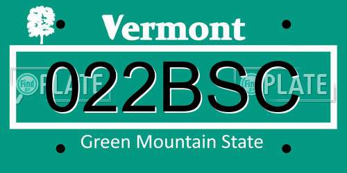 022BSC Vermont License Plate