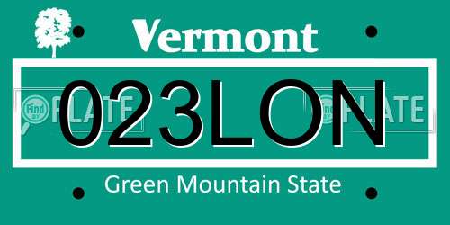 023LON Vermont License Plate