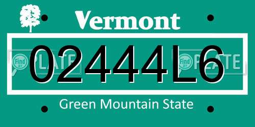 02444L6 Vermont License Plate