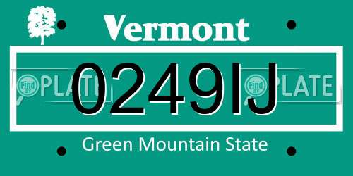 0249IJ Vermont License Plate
