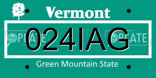 024IAG Vermont License Plate