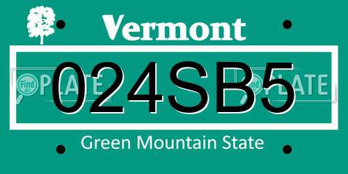 024SB5 Vermont License Plate