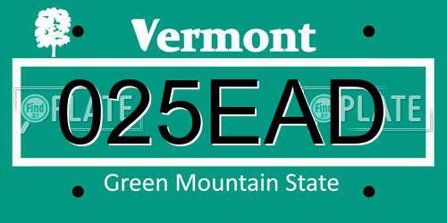 025EAD Vermont License Plate