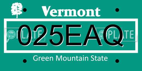 025EAQ Vermont License Plate