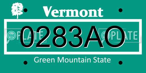 0283AO Vermont License Plate