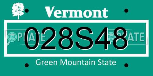028S48 Vermont License Plate
