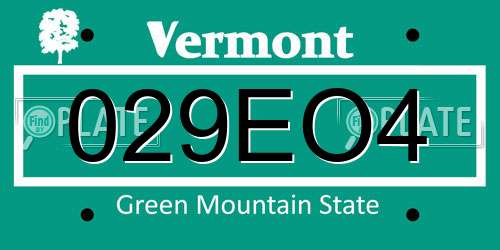 029EO4 Vermont License Plate
