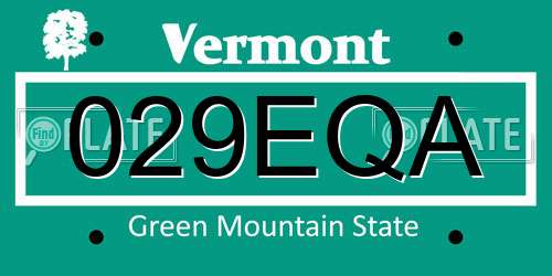 029EQA Vermont License Plate