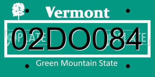02DO084 Vermont License Plate