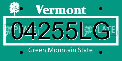 04255LG Vermont License Plate