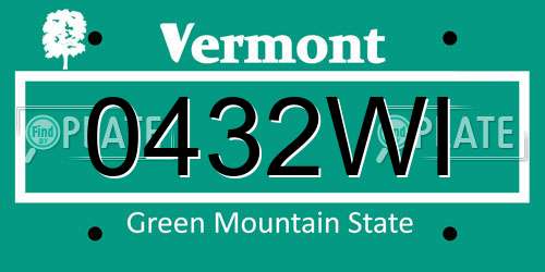 0432WI Vermont License Plate