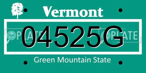 04525G Vermont License Plate