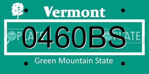 0460BS Vermont License Plate