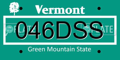 046DSS Vermont License Plate