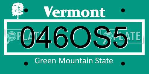 046OS5 Vermont License Plate