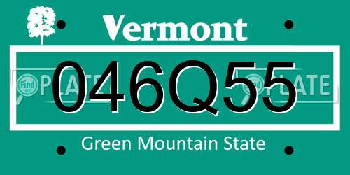 046Q55 Vermont License Plate