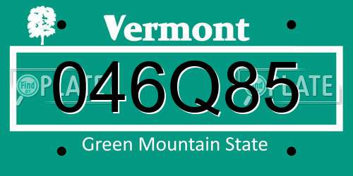 046Q85 Vermont License Plate