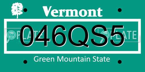 046QS5 Vermont License Plate