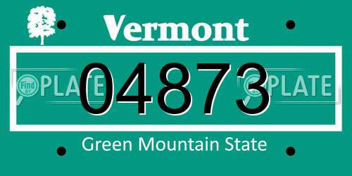 04873 Vermont License Plate