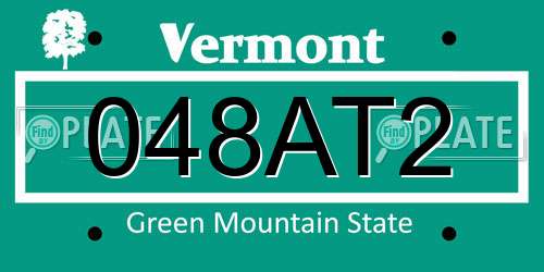 048AT2 Vermont License Plate