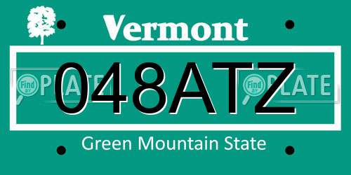 048ATZ Vermont License Plate