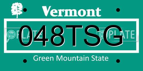 048TSG Vermont License Plate