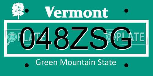 048ZSG Vermont License Plate