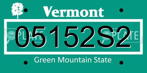 05152S2 Vermont License Plate