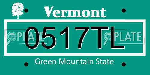 0517TL Vermont License Plate