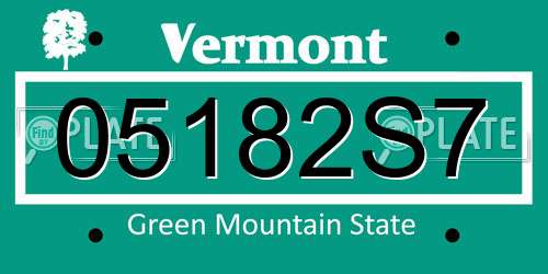 05182S7 Vermont License Plate