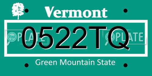 0522TQ Vermont License Plate