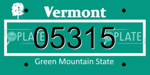 05315 Vermont License Plate
