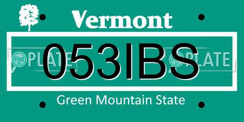 053IBS Vermont License Plate
