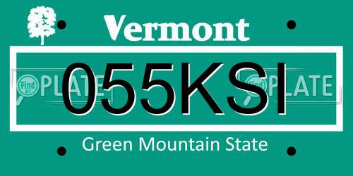 055KSI Vermont License Plate