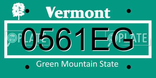 0561EG Vermont License Plate