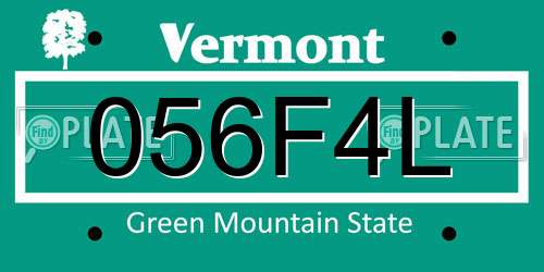 056F4L Vermont License Plate