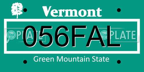 056FAL Vermont License Plate