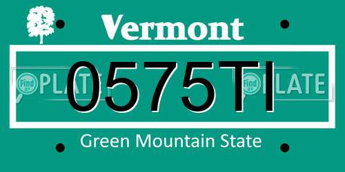 0575TI Vermont License Plate