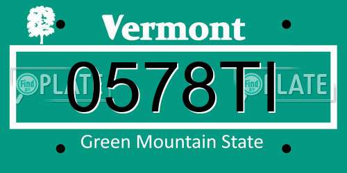 0578TI Vermont License Plate