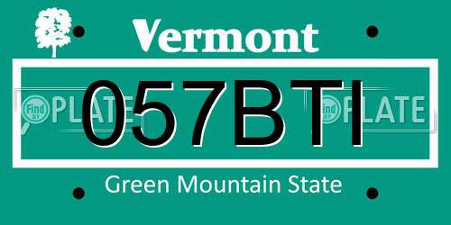057BTI Vermont License Plate