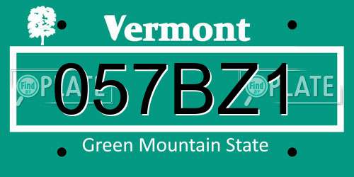 057BZ1 Vermont License Plate